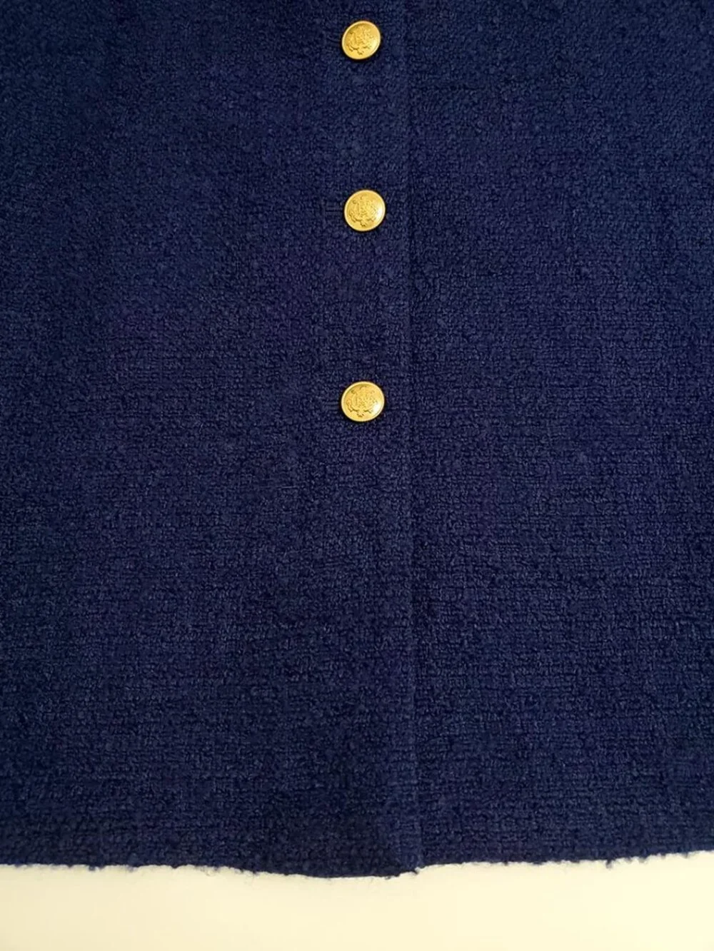 J. Crew Sophia Sleeveless Tweed Midi Dress Size 6 Navy Gold Button Office Pocket